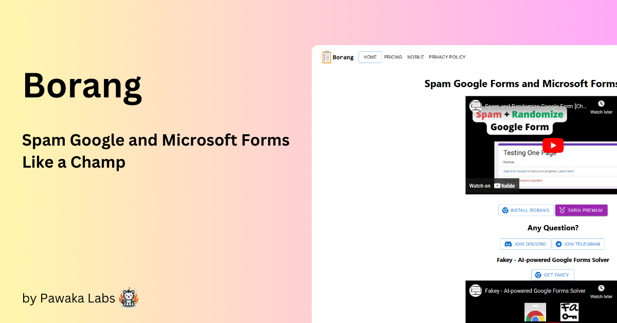 Borang google forms and microsoft forms spammer